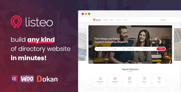 Listeo - Tema WordPress  listagens com reserva e diretório 